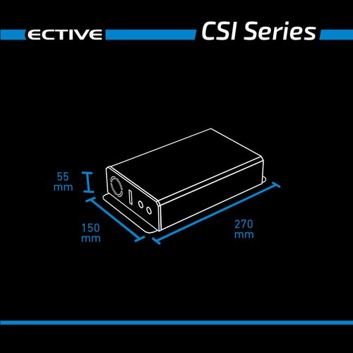 ECTIVE CSI 3 12V Sinus Charger-Inverter 300W/12V Sinus-Wechselrichter mit Ladegert und NVS