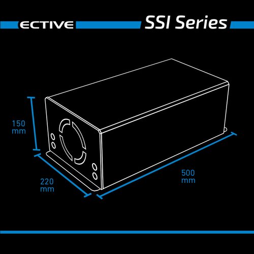 ECTIVE SSI 30 12V 4in1 Sinus-Inverter 3000W/12V Sinus-Wechselrichter mit MPPT-Solarladeregler, Ladegert und NVS