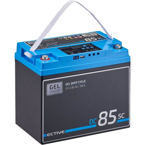 ECTIVE DC 85SC GEL Deep Cycle mit PWM-Ladegert und LCD-Anzeige 85Ah Versorgungsbatterie
