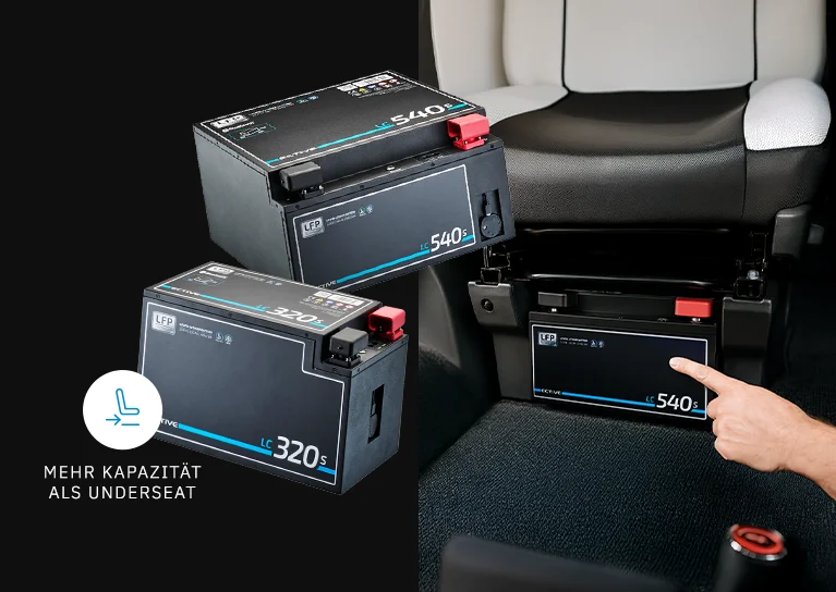 LC S Underseat Lithium-Modelle mit direkter Anwendung unter dem Sitz eines Fahrzeugs