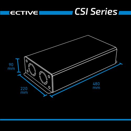 ECTIVE CSI 20 (CSI202) 12V Sinus Charger-Inverter 2000W/12V Sinus-Wechselrichter mit Ladegerät und NVS