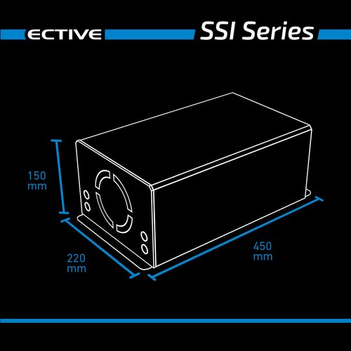 ECTIVE SSI 15 4in1 Sinus-Inverter 1500W/12V Sinus-Wechselrichter mit MPPT-Solarladeregler, Ladegerät und NVS