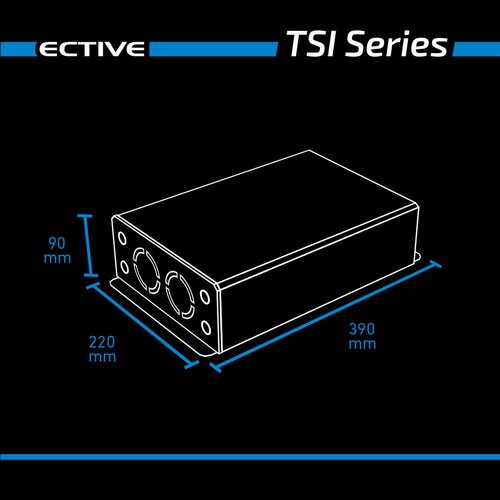 ECTIVE TSI15 (TSI152) 12V Sinus-Inverter 1500W/12V Sinus-Wechselrichter mit NVS