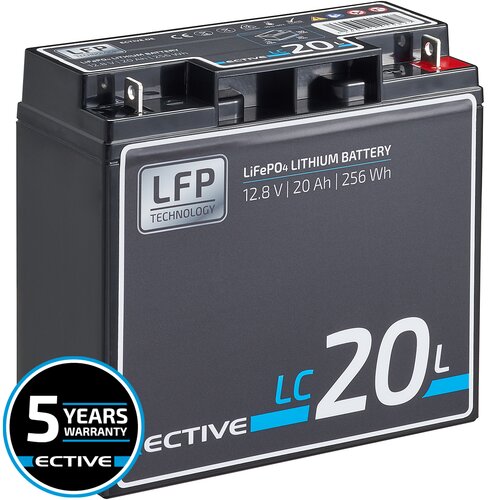 ECTIVE LC 20L 12V LiFePO4 Lithium Versorgungsbatterie 20 Ah