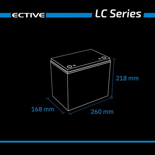 ECTIVE LC 75L 12V LiFePO4 Lithium Versorgungsbatterie 75 Ah