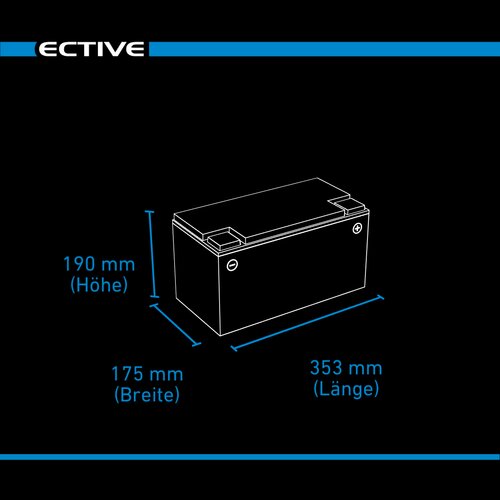 ECTIVE LC 100 BT 12V LiFePO4 Lithium Versorgungsbatterie 100 Ah