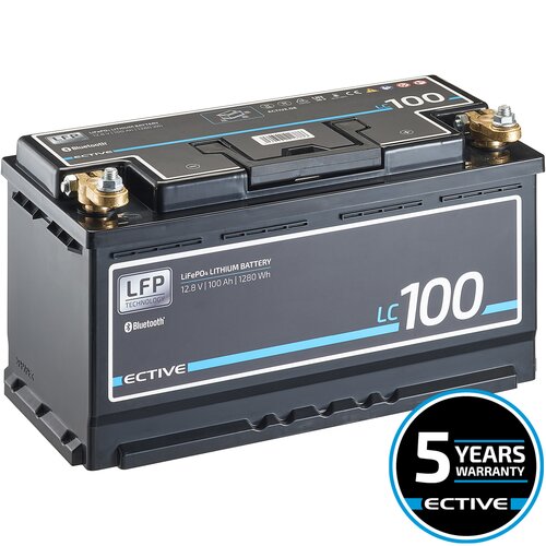 ECTIVE LC 100 BT 12V LiFePO4 Lithium Versorgungsbatterie 100 Ah