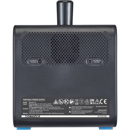 ECTIVE BlackBox 15 Powerstation 1500W 1497,6Wh Reine Sinuswelle 230V LiFePO4-Lithiumbatterie 58,5Ah 25,6V