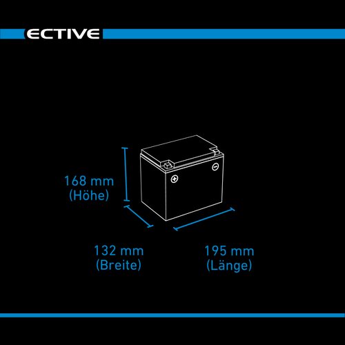 ECTIVE DC 38S GEL Deep Cycle mit LCD-Anzeige 38Ah Versorgungsbatterie