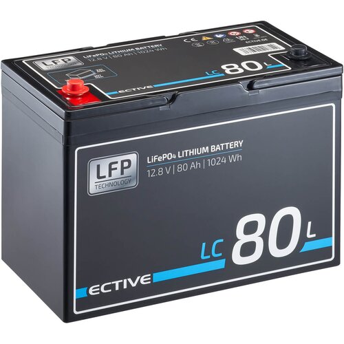 ECTIVE LC 80L 12V LiFePO4 Lithium Versorgungsbatterie 80 Ah