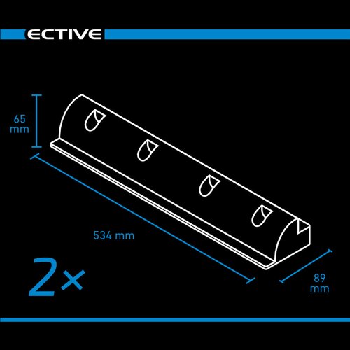 ECTIVE 2-teilig lange Haltespoiler für Solarmodule (schwarz)