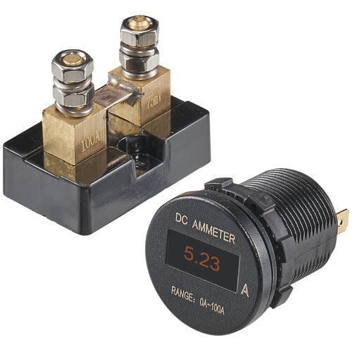 Amperemeter-Einbaubuchse mit Shunt 75A