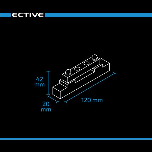 Stromverteilerschiene mit Unterleiste 2-fach 150A DC/AC