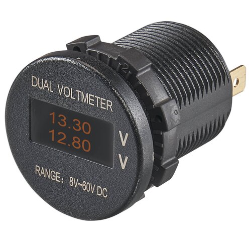 OLED Dual Voltmeter-Einbaubuchse 60V