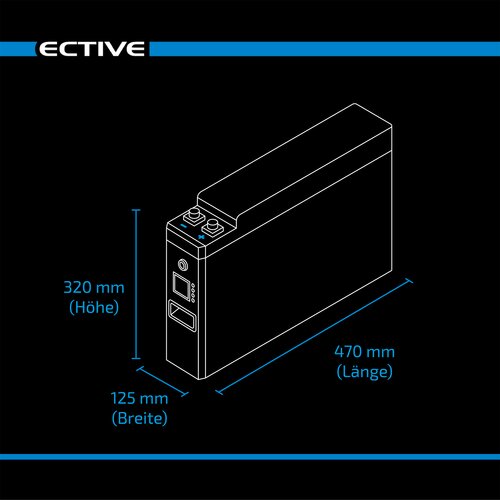 ECTIVE LC 200 SLIM BT 12V LiFePO4 Lithium Versorgungsbatterie 200Ah