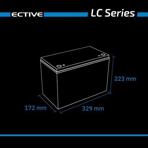 ECTIVE LC 100L 12V LiFePO4 Lithium Versorgungsbatterie 100 Ah (USt-befreit nach §12 Abs.3 Nr. 1 S.1 UStG)