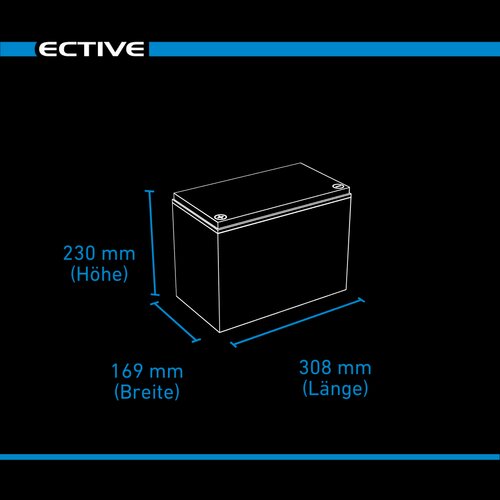 ECTIVE LC 100L BT 12V LiFePO4 Lithium Versorgungsbatterie 100 Ah (USt-befreit nach §12 Abs.3 Nr. 1 S.1 UStG)
