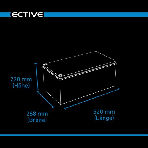 ECTIVE LC 300L BT LT 12V LiFePO4 Lithium Versorgungsbatterie 300 Ah (USt-befreit nach §12 Abs.3 Nr. 1 S.1 UStG)