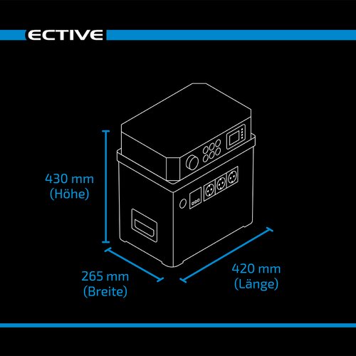 ECTIVE AccuBox 300S 3000W 3840Wh LiFePO4 Powerstation (USt-befreit nach §12 Abs.3 Nr. 1 S.1 UStG)