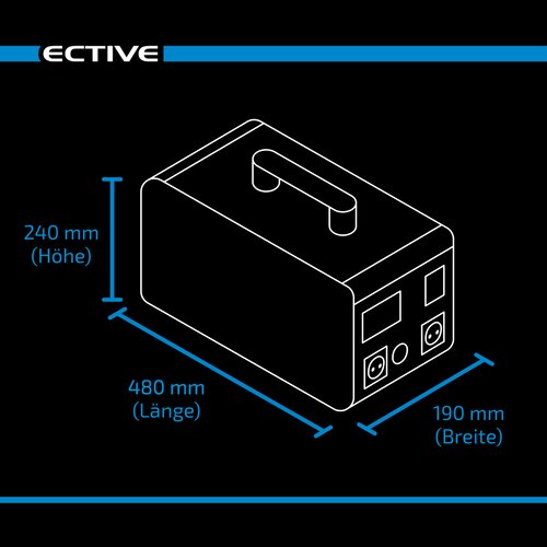 ECTIVE BlackBox 15 Powerstation 1500W 1497,6Wh Reine Sinuswelle 230V Lithiumbatterie 58,5Ah 25,6V (USt-befreit nach §12 Abs.3 Nr. 1 S.1 UStG)