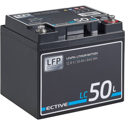 ECTIVE LC 50L 12V LiFePO4 Lithium Versorgungsbatterie 50 Ah (USt-befreit nach 12 Abs.3 Nr. 1 S.1 UStG)