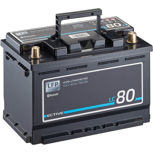 ECTIVE LC 80 BT 12V LiFePO4 Lithium Versorgungsbatterie 80 Ah (USt-befreit nach 12 Abs.3 Nr. 1 S.1 UStG)