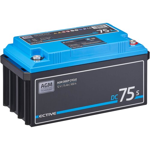 ECTIVE DC 75S AGM Deep Cycle mit LCD-Anzeige 75Ah Versorgungsbatterie (USt-befreit nach 12 Abs.3 Nr. 1 S.1 UStG)