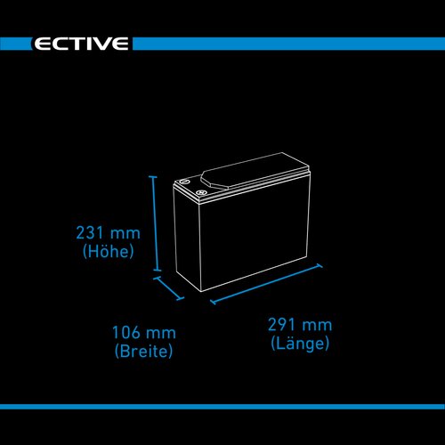ECTIVE DC 60 AGM Slim 12V Versorgungsbatterie 60Ah (USt-befreit nach 12 Abs.3 Nr. 1 S.1 UStG)