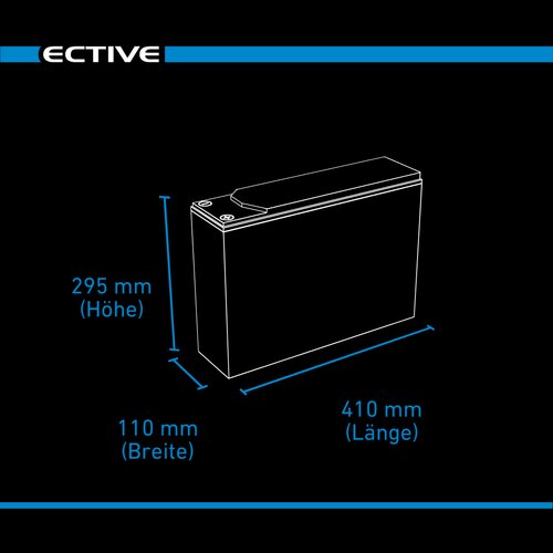 ECTIVE DC 120 AGM Slim 12V Versorgungsbatterie 120Ah (USt-befreit nach 12 Abs.3 Nr. 1 S.1 UStG)