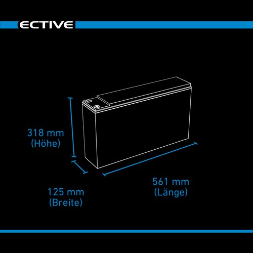 ECTIVE DC 230 AGM Slim 12V Versorgungsbatterie 230Ah (USt-befreit nach 12 Abs.3 Nr. 1 S.1 UStG)