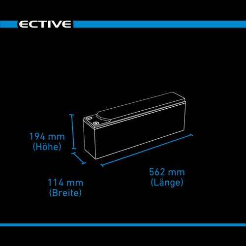 ECTIVE DC 100 GEL Slim 12V Versorgungsbatterie 100Ah (USt-befreit nach 12 Abs.3 Nr. 1 S.1 UStG)