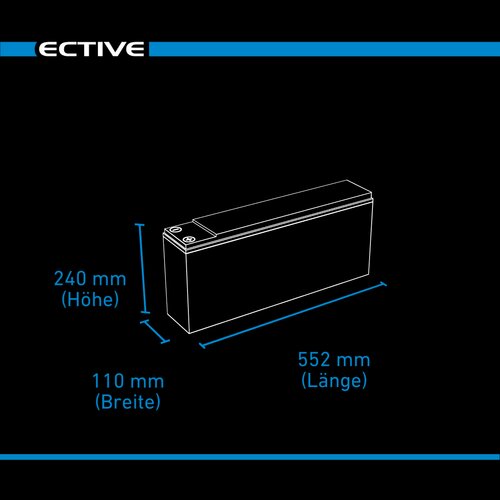 ECTIVE DC 150 GEL Slim 12V Versorgungsbatterie 150Ah (USt-befreit nach 12 Abs.3 Nr. 1 S.1 UStG)
