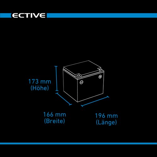 ECTIVE DC 45S GEL Deep Cycle mit LCD-Anzeige 45Ah Versorgungsbatterie (USt-befreit nach 12 Abs.3 Nr. 1 S.1 UStG)