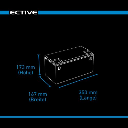 ECTIVE DC 75S GEL Deep Cycle mit LCD-Anzeige 75Ah Versorgungsbatterie (USt-befreit nach 12 Abs.3 Nr. 1 S.1 UStG)