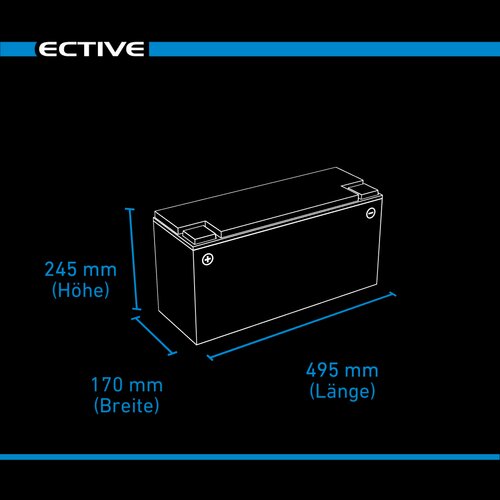 ECTIVE DC 175S GEL Deep Cycle mit LCD-Anzeige 175Ah Versorgungsbatterie (USt-befreit nach 12 Abs.3 Nr. 1 S.1 UStG)